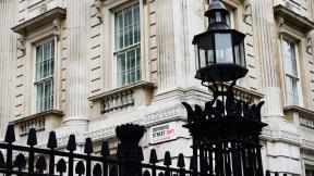 A sign for Downing Street, London.