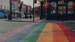 A rainbow crossing in Camden.