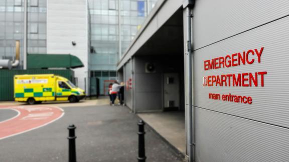 The main entrance to an emergency department.