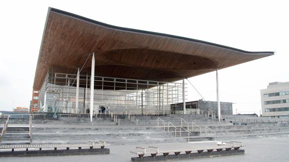 The Senedd building in Cardiff