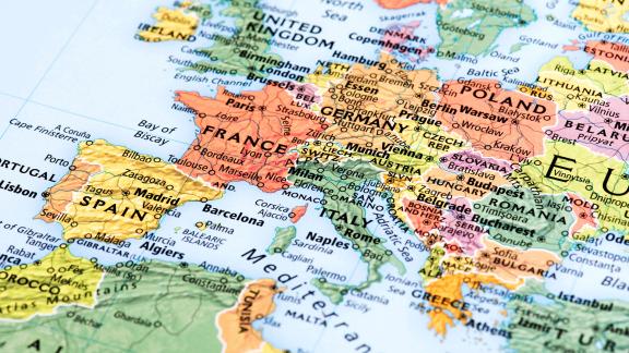 A map showing europe.