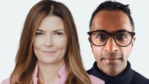 Headshot of Hannah Farrar and Siva Anandaciva